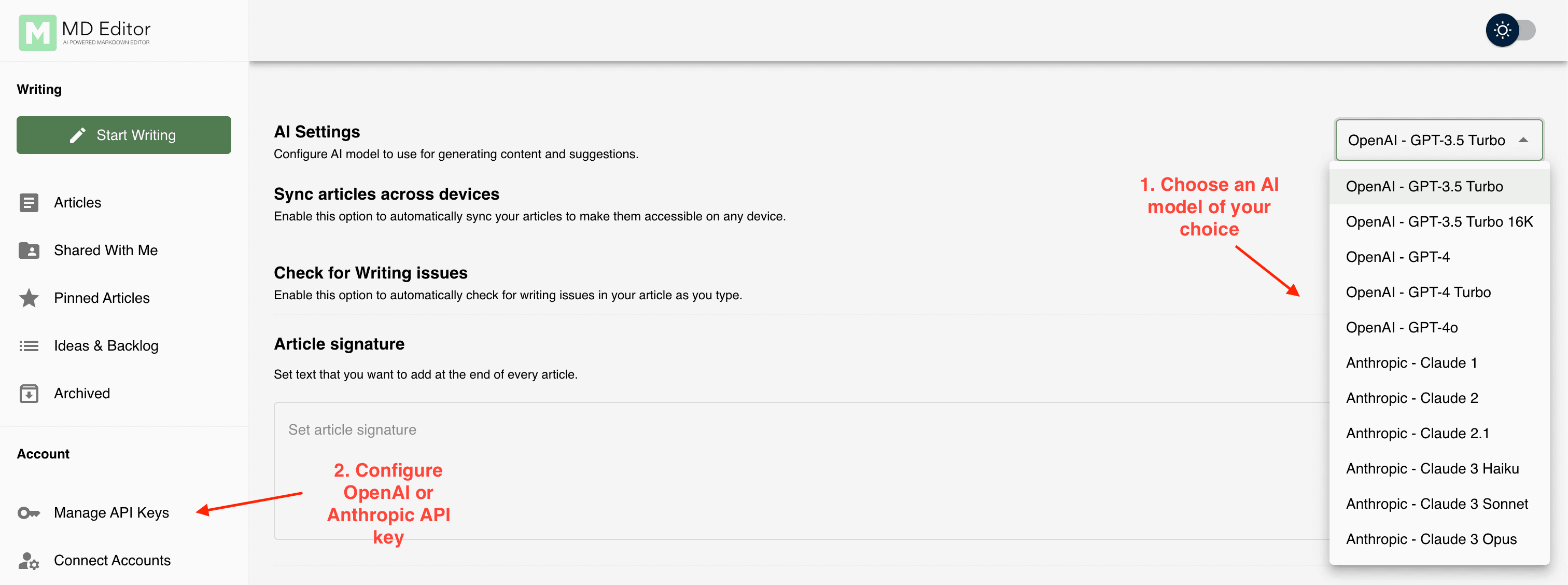 Expanded support for AI Models