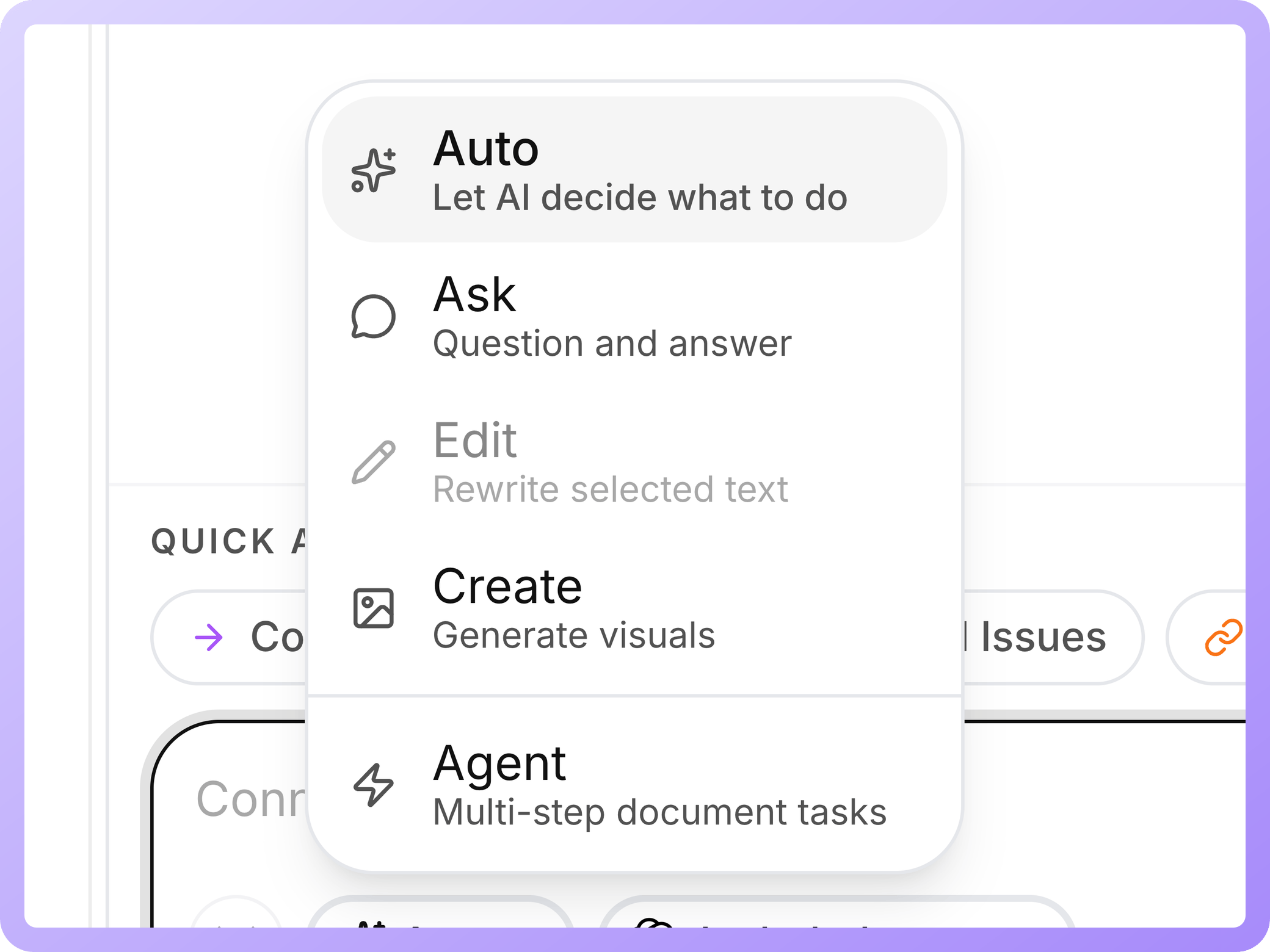 Choose the assistance mode for the task.