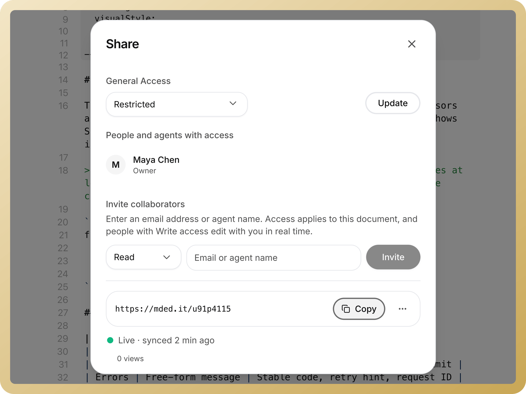 Create a public reader link for a dedicated fictional guide.