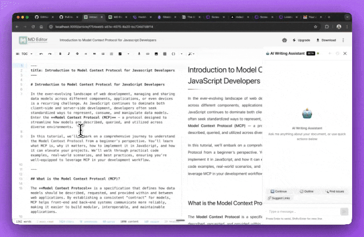 AI diff preview before applying changes